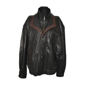 Leonardo Canada Bomber Soft Leather Jacket Size 3XL